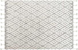 Beliani Kilimas AGADIR kreminės baltos spalvos 140 x 200 cm medvilninis