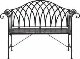 Beliani Sodo suoliukas MILAZZO 130 cm metalinis juodas
