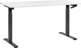 Beliani Reguliuojamas stalas DESTINES Baltas/juodas 160 cm 72 cm