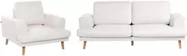 Sofa Beliani 4 vietų svetainės baldų komplektas KILDAL šviesiai smėlio spalvos