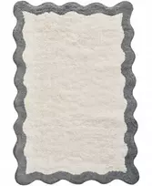 Beliani Vonios kilimėlis NANGAL pilkas / smėlio spalvos 60 x 90 cm Medvilnė