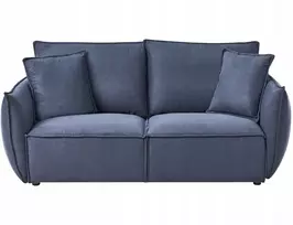 Beliani Trivietė sofa KUNES Tamsiai mėlyna