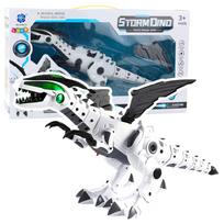 Žaislinis robotas, dinozauras Lean Toys Storm Dino, 47 cm, balta sp./juoda sp.