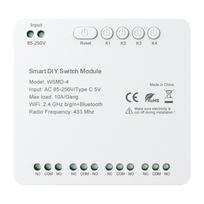Avatto WSMD-4 250V keturių kanalų Wi-Fi relės modulis