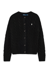 Polo Ralph Lauren - Cable-Knit Wool-Cashmere Cardigan - Megztinis - Juoda