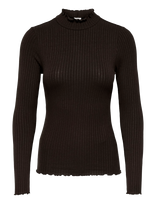 JDY - Jdyfransiska Life L/S Hi-Nck Top Jr Noos - Marškinėliai ilgomis rankovėmis - Ruda
