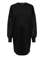 Only Maternity - Olmdonna L/S Mix O-Neck Mini Dress Jrs - Trumpa suknelė - Juoda