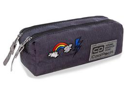 Penalas-pieštukinė su užtrauktukais CoolPack EDGE SPARKLING BADGES GREY, dviejų skyrių