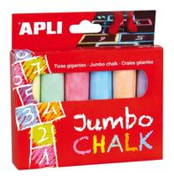 APLI Kids milžiniškos kreidos, 6 vnt. (spalvotos)