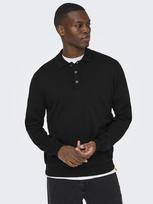 ONLY&SONS Vyriški polo marškinėliai ilgomis rankovėmis, ONSLOUI REG 12 LS MEL POLO KNIT NOOS