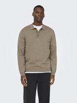 ONLY&SONS Vyriški polo marškinėliai ilgomis rankovėmis, ONSLOUI REG 12 LS MEL POLO KNIT NOOS
