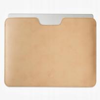 Baltan natūralios odos dėklas Macbook Air 13, smėlio spalvos