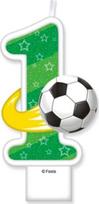 Gimtadienio žvakutė "1" - Futbolo kamuolys, 8 cm