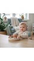 SOINA Silikoninė prilimpanti lėkštė su krašteliais ir 3D širdelėmis, Panna