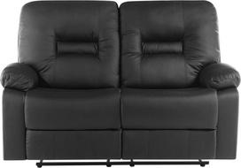 Beliani 2 vietų sofa su rankine atsipalaidavimo funkcija BERGEN, eko oda, juoda