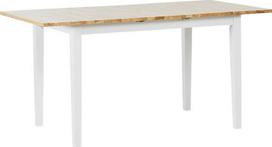 Beliani Išskleidžiamas valgomojo stalas HOUSTON šviesiai rudas/baltas 120/150 cm 90 cm pušies mediena