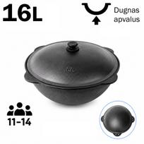 16 l Ketaus kazanas uzbekiškas juodas dangtis