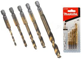 MAKITA Rinkinys grąžtų DO METALU HSS-TIN 1/4" HEX /5szt.