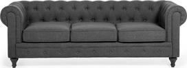 Beliani Trijų vietų sofa CHESTERFIELD Pilka