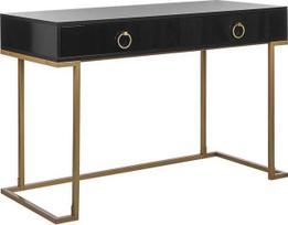 Beliani Konsolė WESTPORT juoda/auksinė 115 cm 50 cm su stalčiais