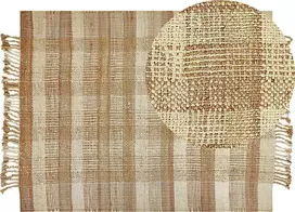 Beliani Kilimas BERISSA smėlio spalvos 160 x 230 cm džiutas
