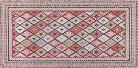 Beliani Kilimas ANADAG raudonas 80 x 150 cm medvilninis