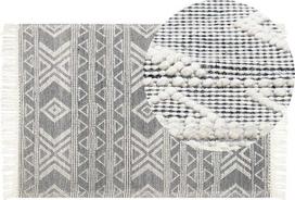 Beliani Kilimas PAZAR juodas/baltas 160 x 230 cm vilnonis
