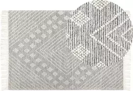 Beliani Kilimas SAVUR Pilkas 160 x 230 cm Vilnonis