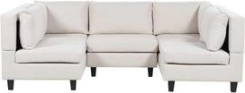 Beliani U formos modulinė sofa 5 asmenims UNSTAD šviesiai smėlio spalvos