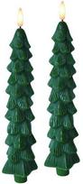 Mondex Since 1986 NIKOLAO Rinkinys 2 žalių eglučių formos stalinių žvakių su LED 5x26 cm