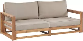 Lauko baldų komplektas Beliani 2 vietų sodo sofa TIMOR Modulinė Sertifikuota akacijos mediena Šviesiai ruda
