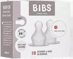 BIBS silikoniniai buteliuko žindukai, 2 vnt., Medium flow