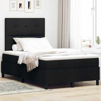 Kiemas lova su LED juostelėmis Juoda 120 x 200 cm audinys