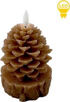 Mondex Since 1986 NIKOLAO BROWN LED žvakė 9x9x15,5 cm kankorėžis ant kamieno AW25