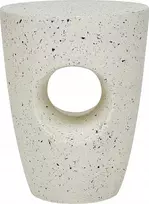 Beliani Šoninis staliukas EDOLO 37 cm 37 cm Teraco efektas, kreminė balta