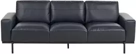 Beliani Trijų vietų sofa SOVIK, eko oda, juoda