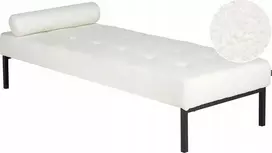 Sofa Beliani Šezlongas CHINON Boucle baltos spalvos