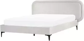 Beliani Veliūrinė lova SUZETTE 140 x 200 cm Šviesiai pilka