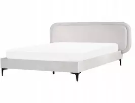 Beliani Veliūrinė lova SUZETTE 160 x 200 cm Šviesiai pilka
