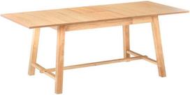 Beliani Išskleidžiamas valgomojo stalas BARNES, šviesus uosio atspalvis, 160/200 cm, 90 cm