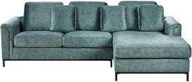Beliani Kampinė sofa OSLO, 4 vietų, veliūrinė, lazūros mėlyna, kairinė