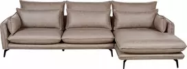 Beliani Trivietė kampinė sofa GALLO, eco zomšas, šviesiai ruda, kairinė