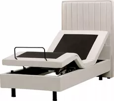Beliani Reguliuojama lova CASTELLAN 80 x 200 cm šviesiai smėlio spalvos