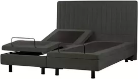 Beliani Reguliuojama lova CASTELLAN 180 x 200 cm tamsiai pilka