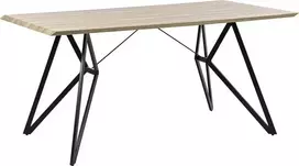 Beliani Valgomojo stalas BUSCOT šviesiai rudas 160 cm 90 cm