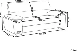 Beliani Trivietė sofa VOGAR iš dirbtinės odos, juoda