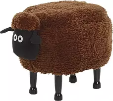 Fotelis Beliani Gyvūno formos pufas su daiktadėže SHEEP, rudas ėriukas