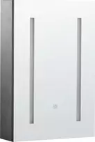 Beliani Pakabinama vonios kambario spintelė su LED veidrodžiu CAMERON 40 cm 60 cm juoda