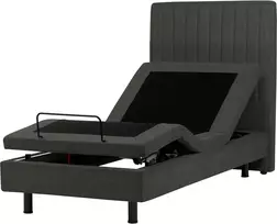 Beliani Reguliuojama lova CASTELLAN 90 x 200 cm tamsiai pilka