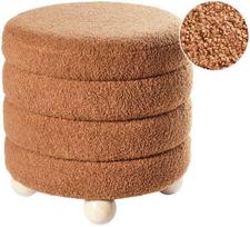 Beliani Pufas CHILLY Boucle auksinės rudos spalvos